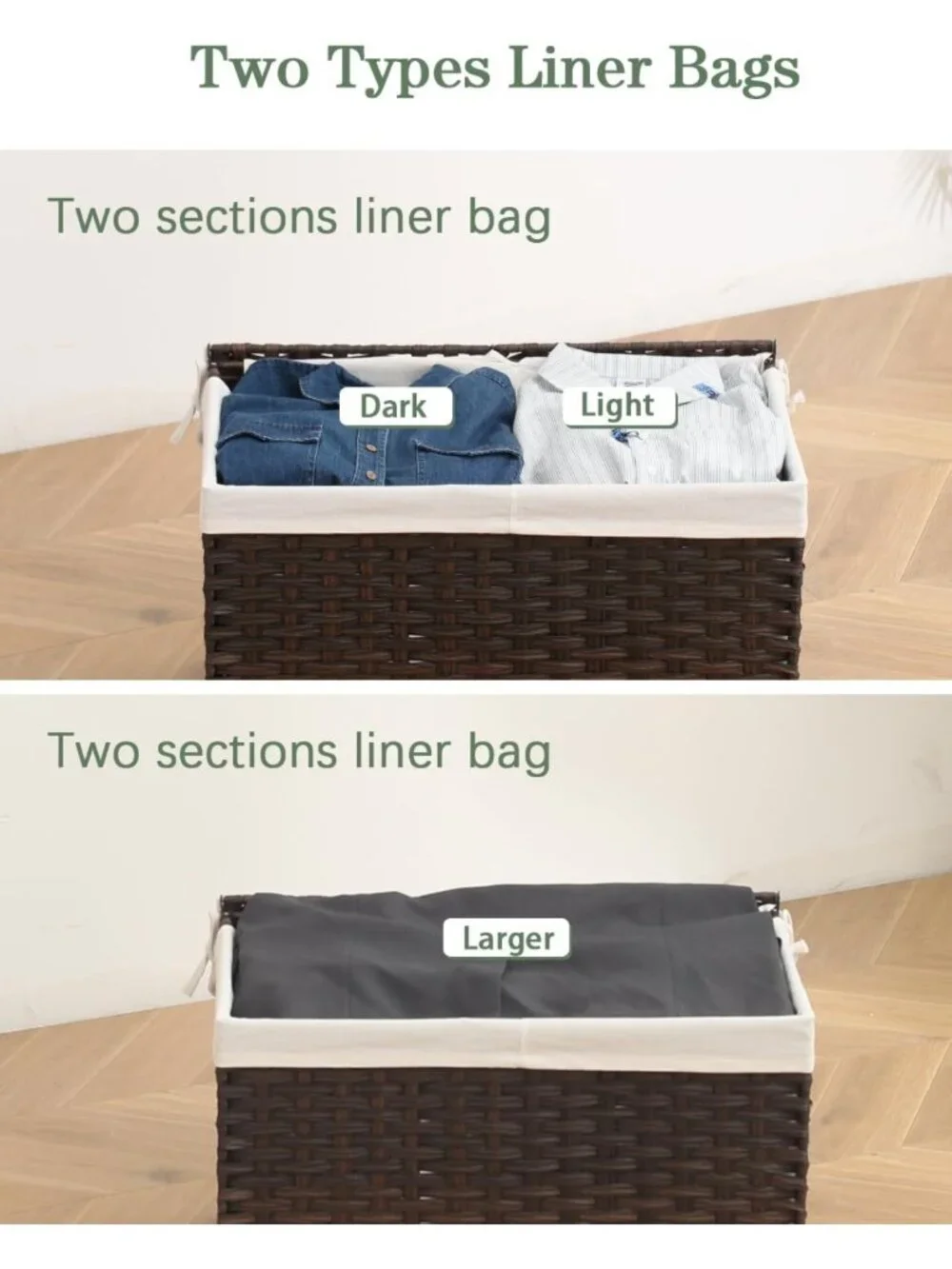 Stylish Wicker Storage Basket with Lid - 160L Brown Organizing Solution
